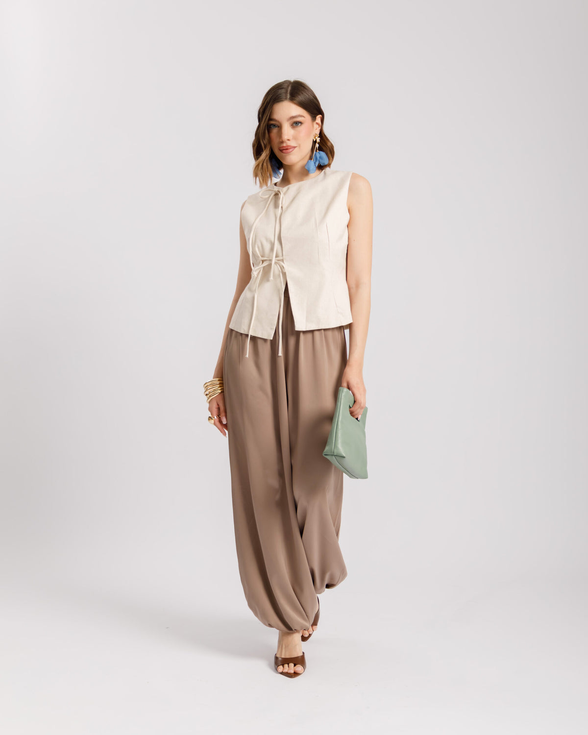 Gilet in cotone con laccetti - L2118 slc