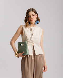 Gilet in cotone con laccetti - L2118 slc