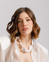 Collana perle e pietre bianca - ECL2505