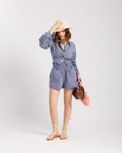 Coord-set in cotone a righe AZZURRO - SH7169-7170