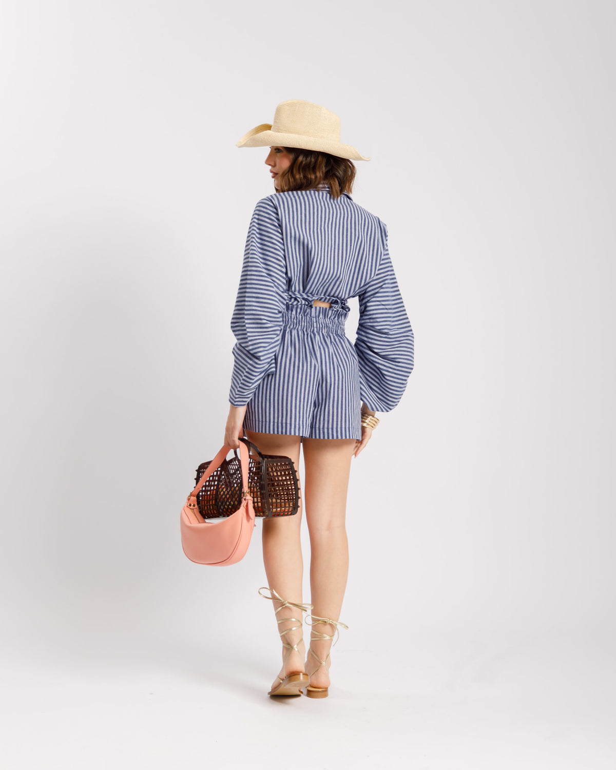 Coord-set in cotone a righe AZZURRO - SH7169-7170