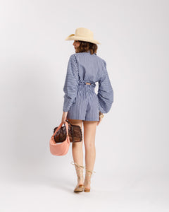 Coord-set in cotone a righe AZZURRO - SH7169-7170