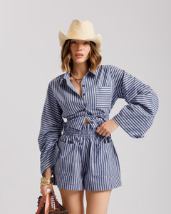 Coord-set in cotone a righe AZZURRO - SH7169-7170