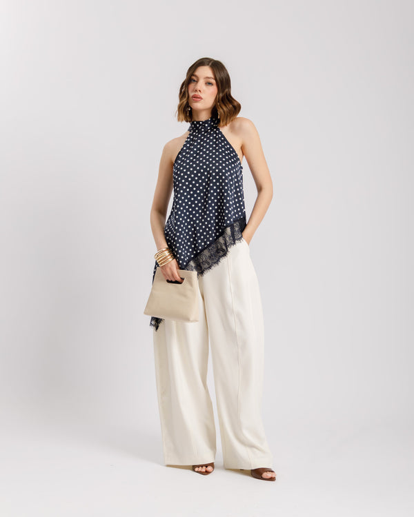 Top satin a pois - 11711