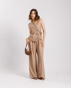 Coord-set in viscosa con gilet - 563151