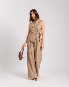 Coord-set in viscosa con gilet - 563151