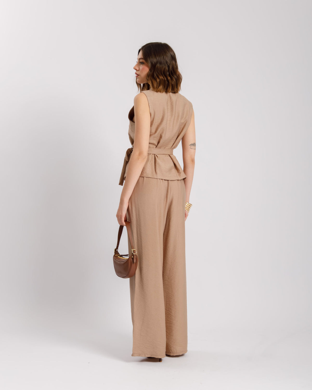 Coord-set in viscosa con gilet - 563151