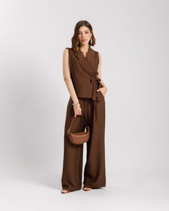 Coord-set in viscosa con gilet - 563151