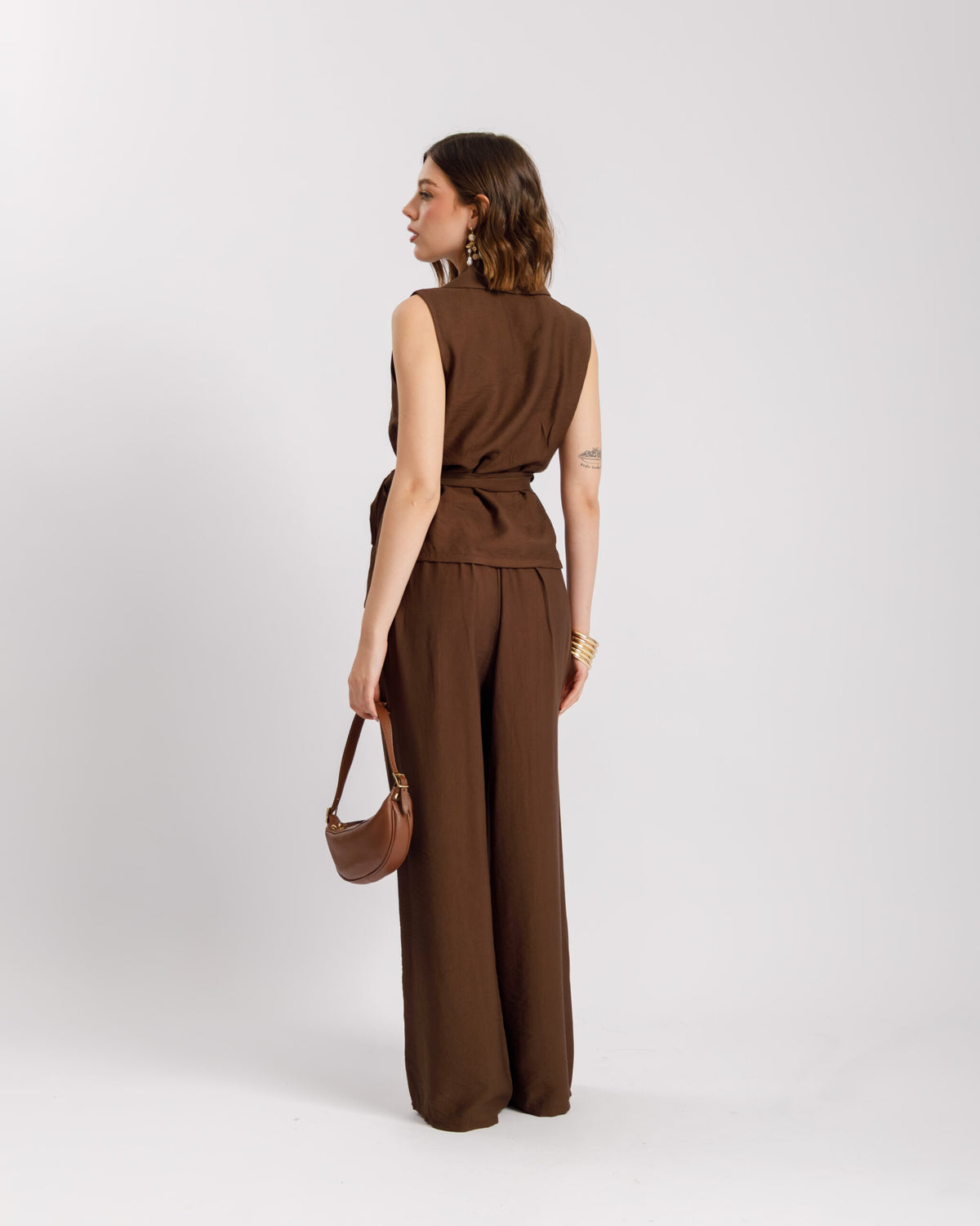 Coord-set in viscosa con gilet - 563151