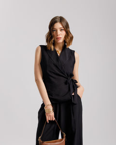 Coord-set in viscosa con gilet - 563151