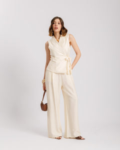 Coord-set in viscosa con gilet - 563151