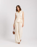 Coord-set in viscosa con gilet - 563151