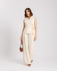 Coord-set in viscosa con gilet - 563151