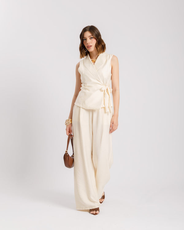 Coord-set in viscosa con gilet - 563151