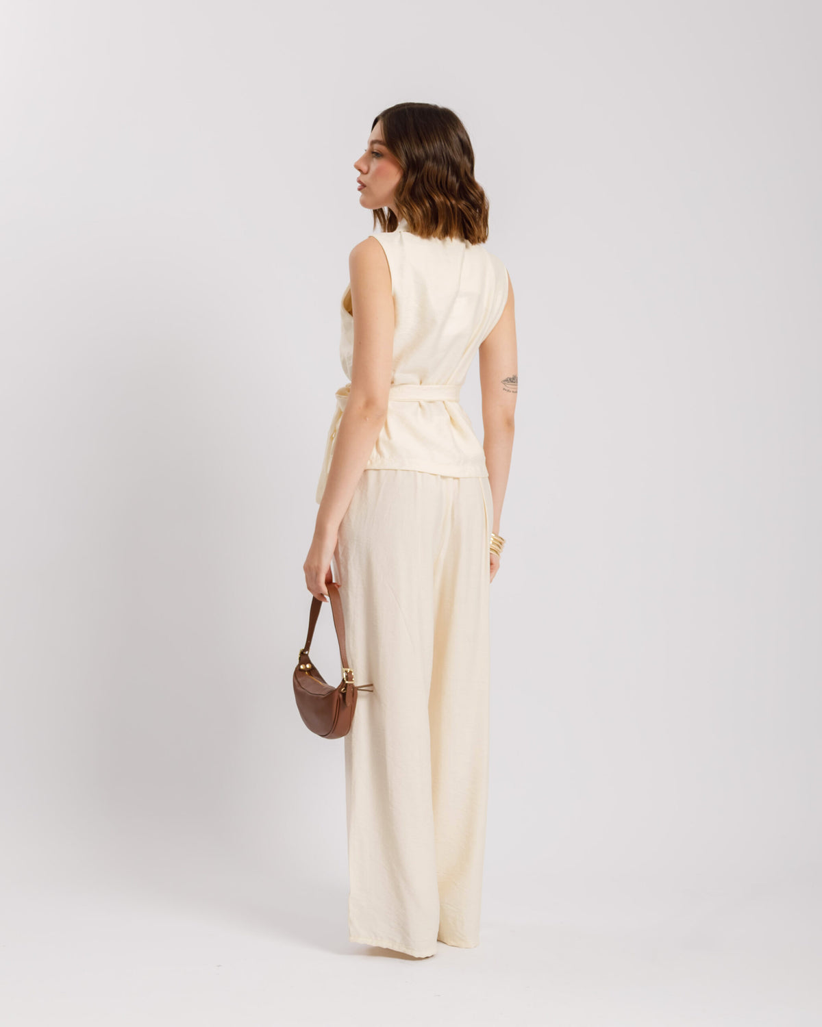 Coord-set in viscosa con gilet - 563151