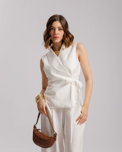 Coord-set in viscosa con gilet - 563151