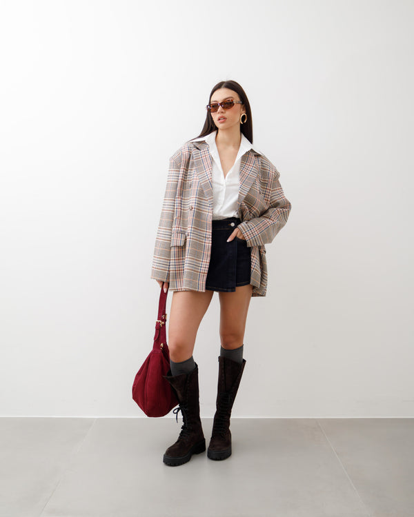 Blazer oversize quadretti  -13327