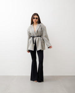 Blazer oversize quadretti GIALLA - V13318