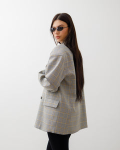 Blazer oversize quadretti GIALLA - V13318