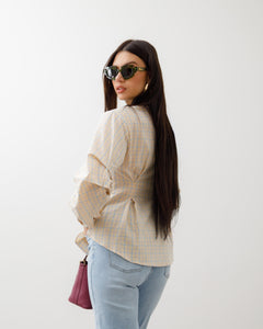 Camicia a quadretti GIALLA - H13165