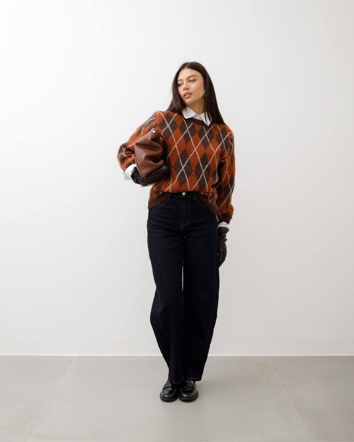 Maglione in lana con rombi – PL13233