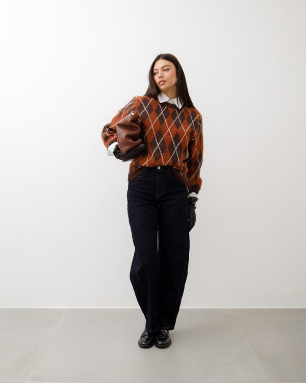 Maglione in lana con rombi – PL13233