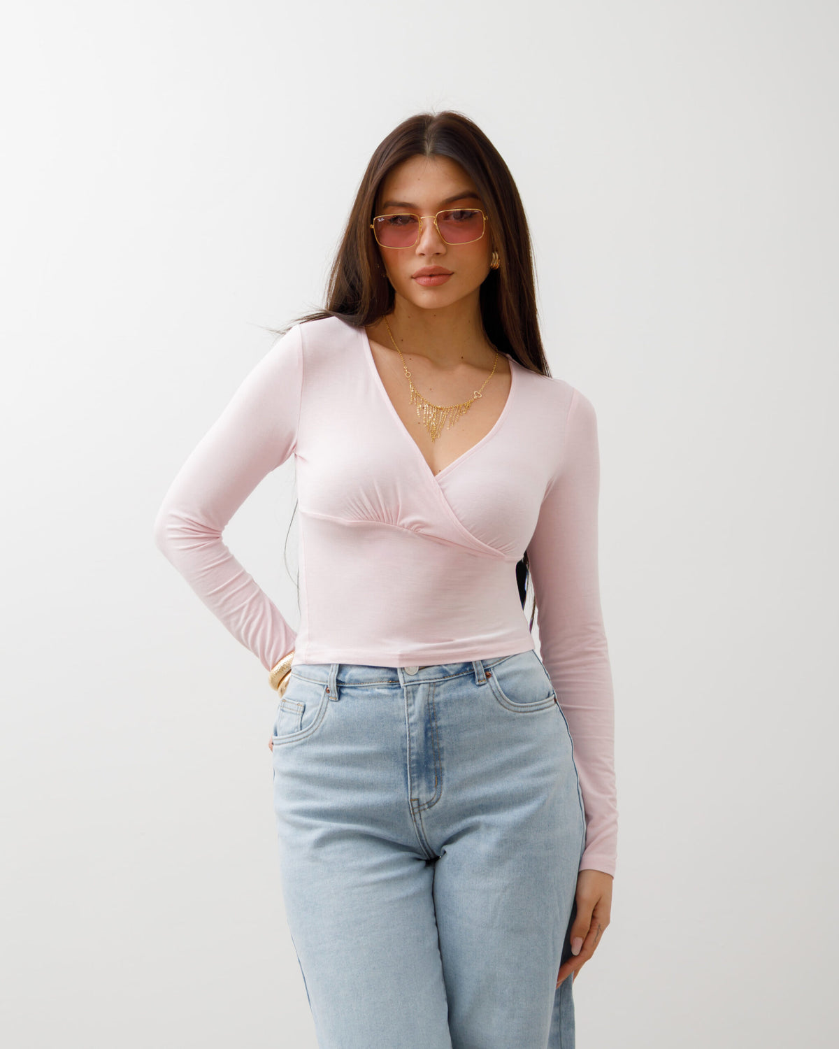 Maglia in cotone con scollo - H13272