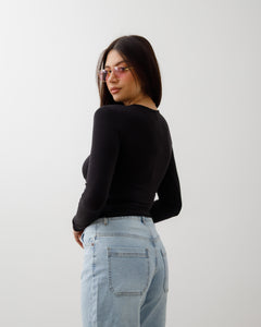 Maglia in cotone con scollo - H13272