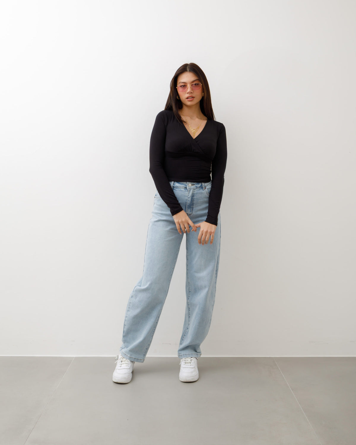 Maglia in cotone con scollo - H13272