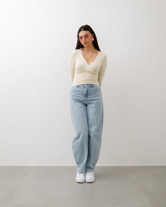 Maglia in cotone con scollo - H13272