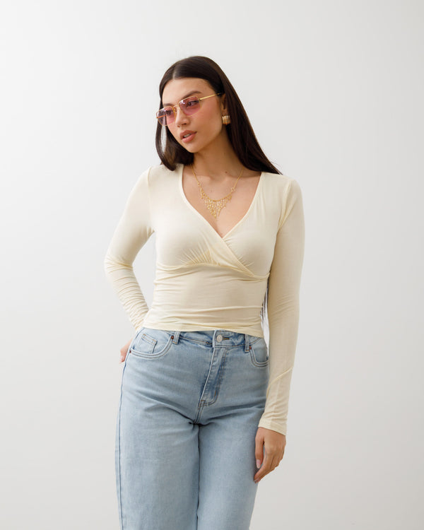 Maglia in cotone con scollo - H13272