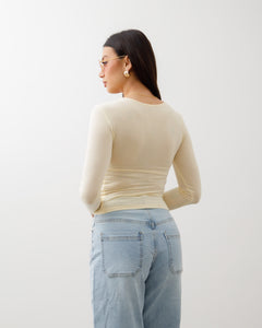 Maglia in cotone con scollo - H13272