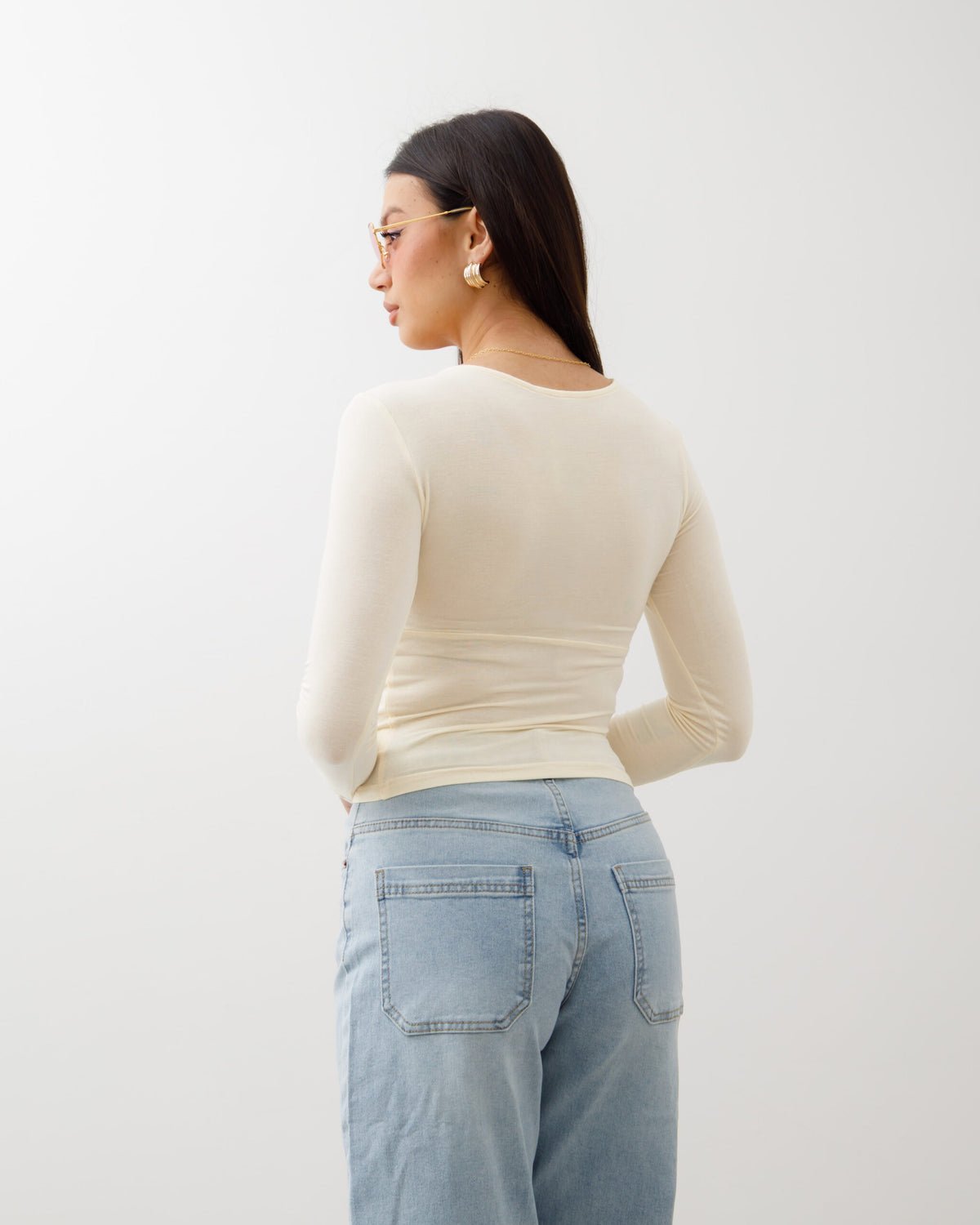 Maglia in cotone con scollo - H13272