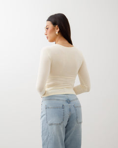 Maglia in cotone con scollo - H13272