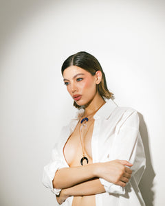 Collana lunga con luna pendente - ECL2310
