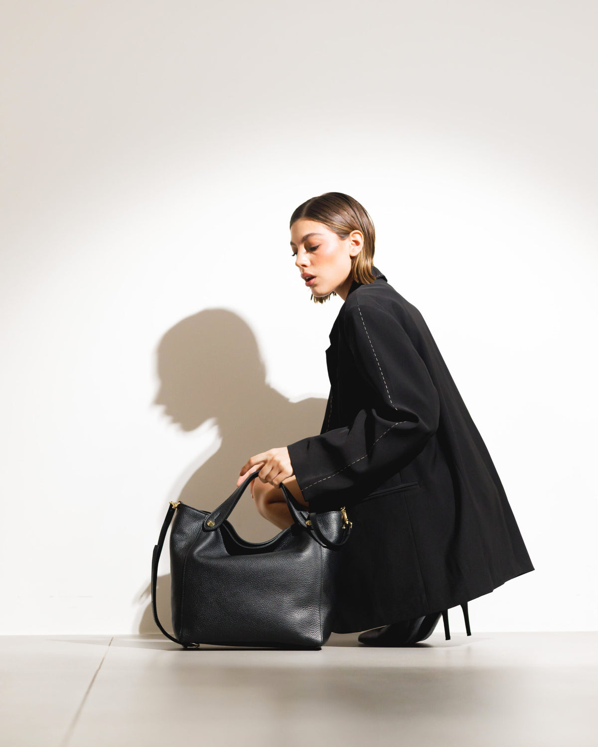 Borsa in pelle OLIVIA nera - LOVING BAGS