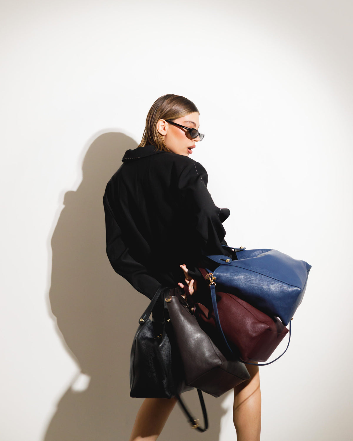 Borsa in pelle OLIVIA bordeaux - LOVING BAGS