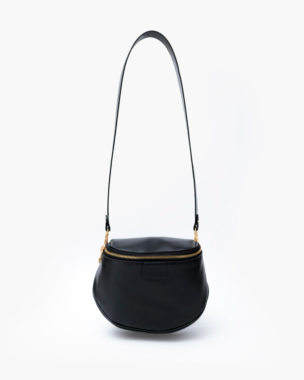 Tracolla in pelle NERA - LOVING BAGS
