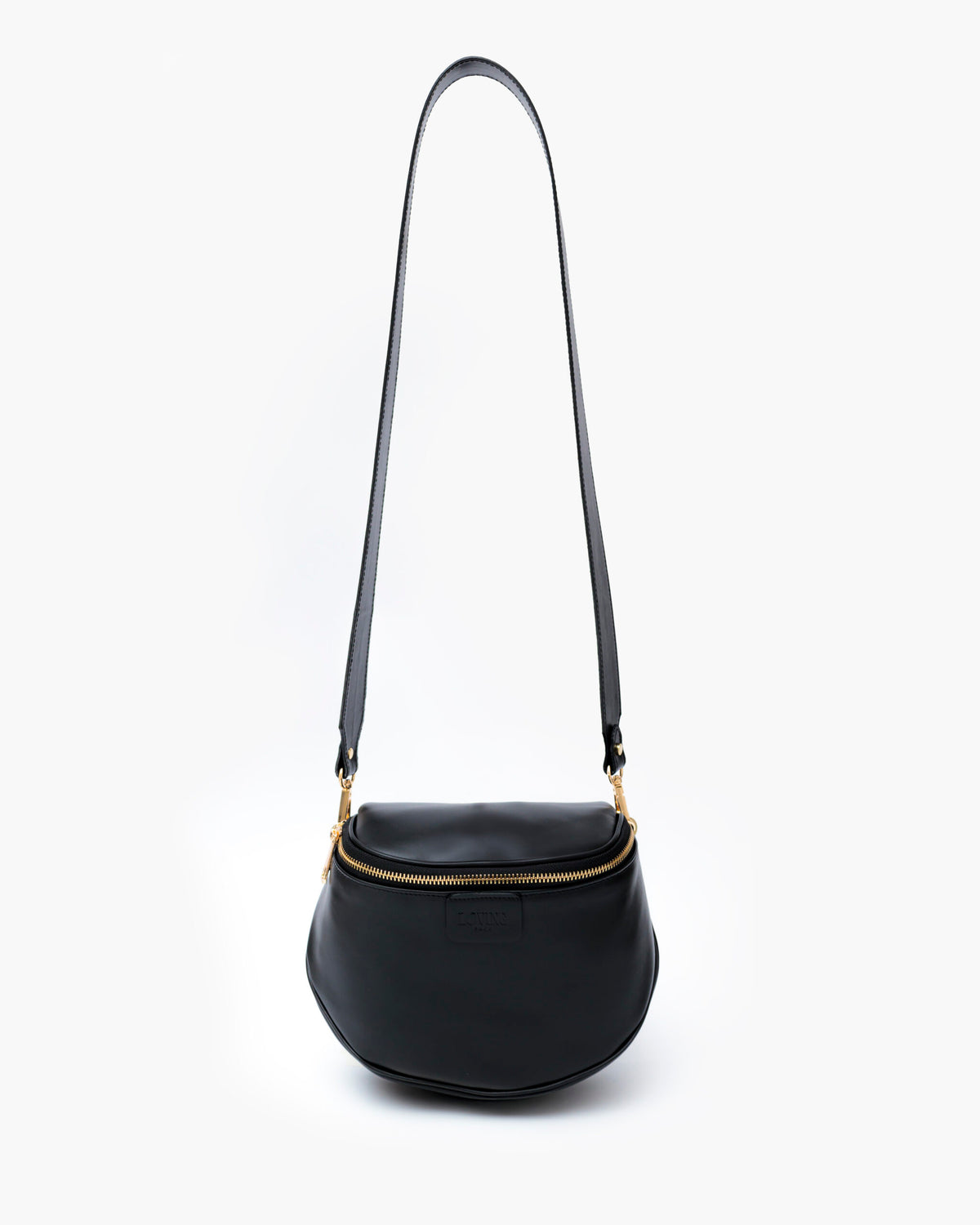 Tracolla in pelle NERA - LOVING BAGS