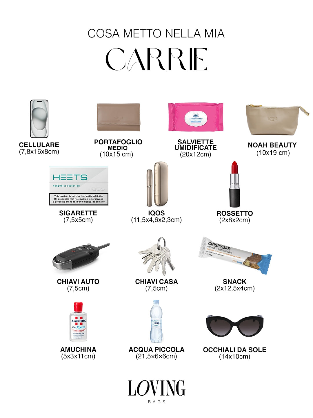 Borsa in pelle CARRIE nera - LOVING BAGS