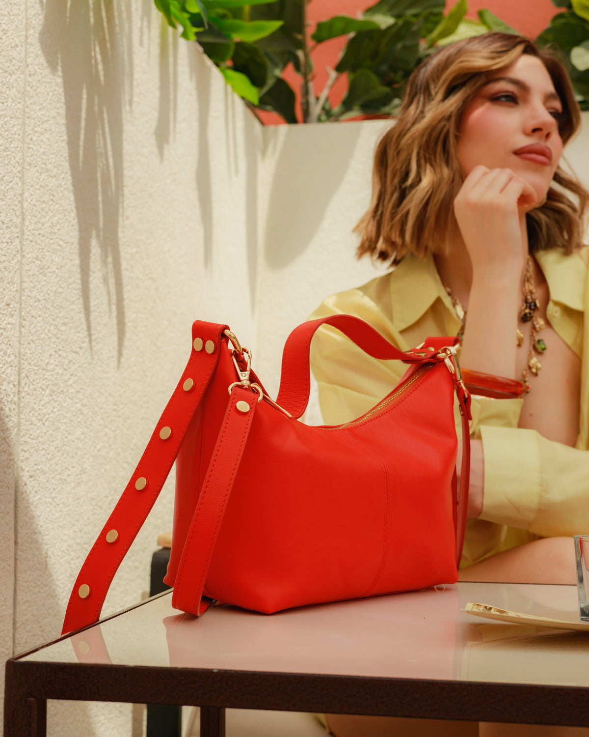 Borsa in pelle CARRIE arancio - LOVING BAGS