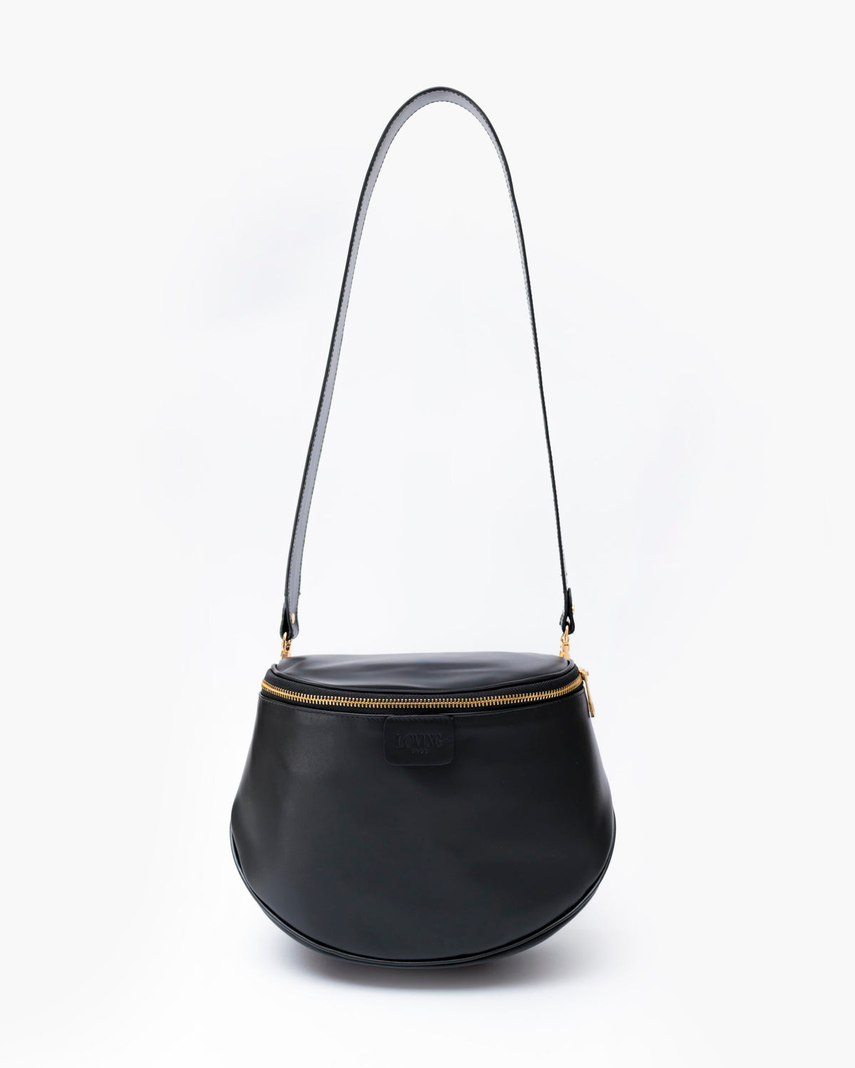 Tracolla in pelle NERA - LOVING BAGS
