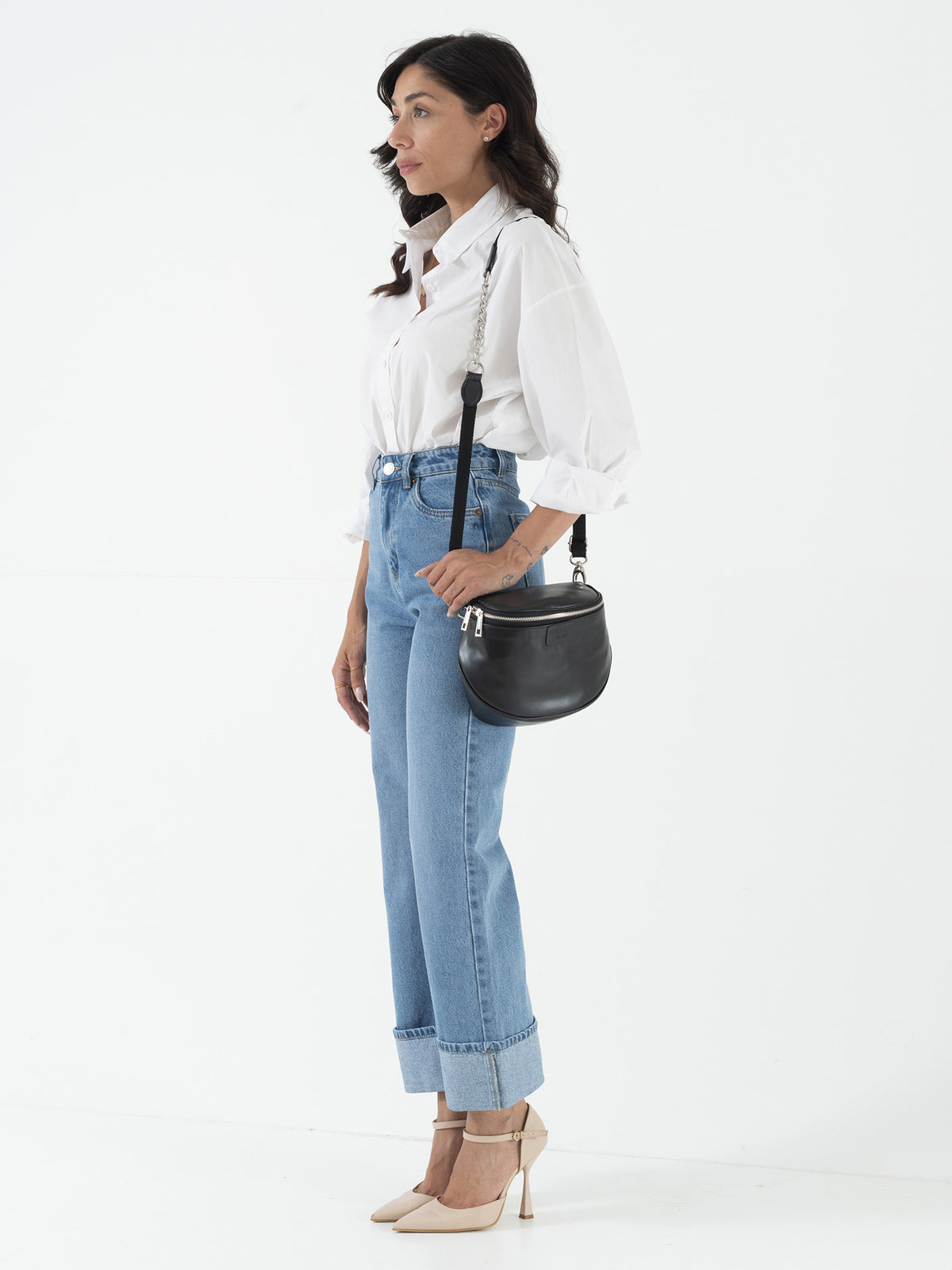 Baby ISABELLA borsa in pelle NERA - LOVING BAGS