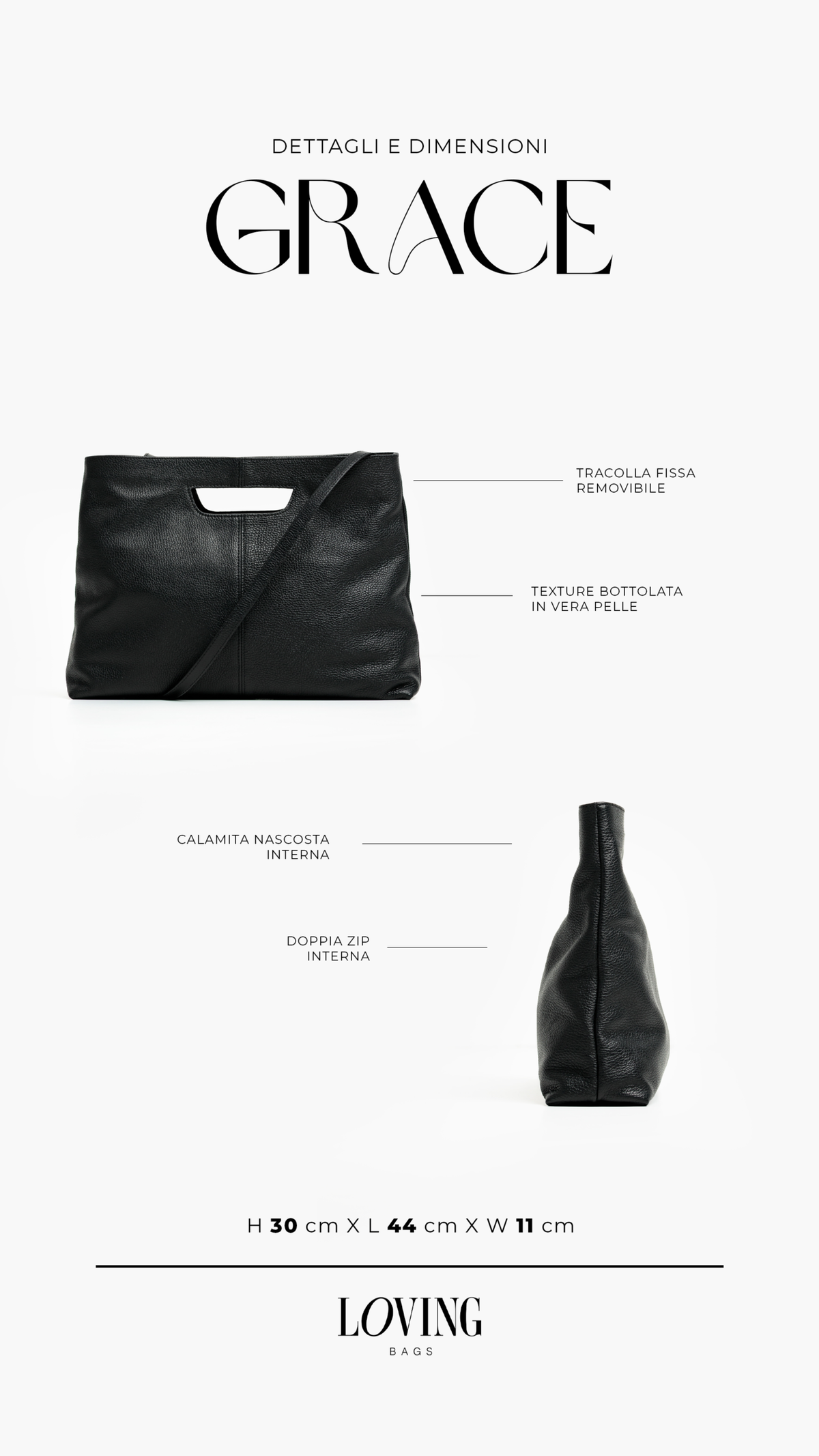 Borsa in pelle GRACE - LOVING BAGS