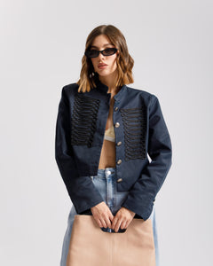 Blazer struttrato con passamaneria - VE7191