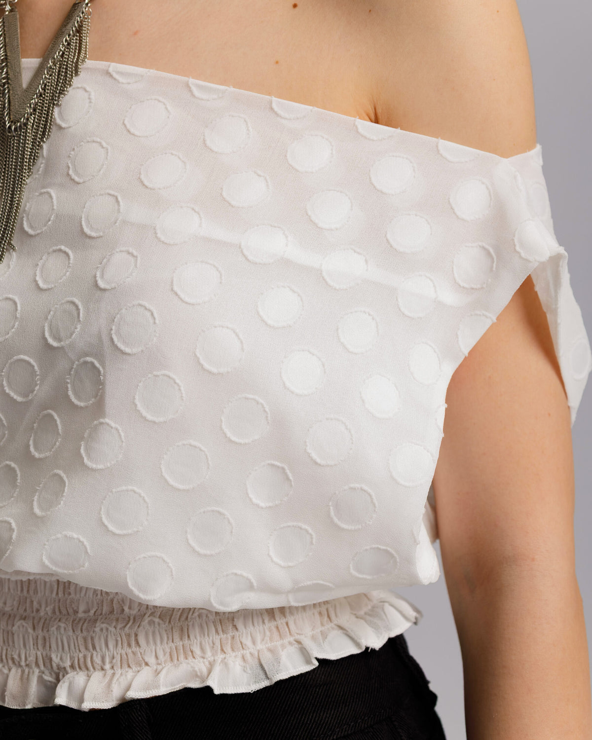 Top a pois con arriccio - TL2222 slcb
