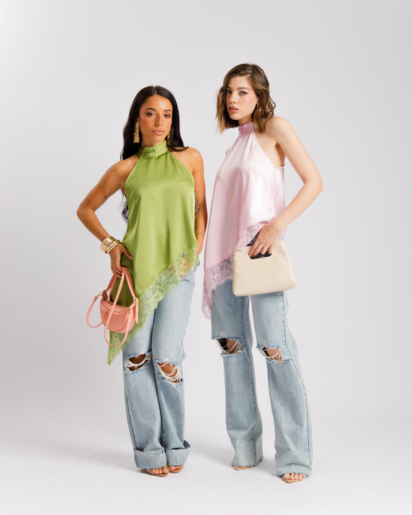 Top satin e pizzo - 11557 slcnv