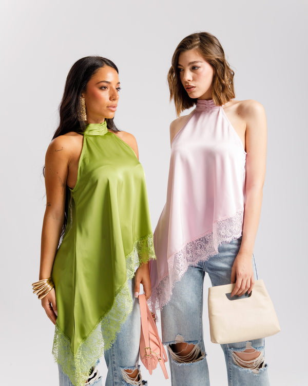Top satin e pizzo - 11557 slcnv