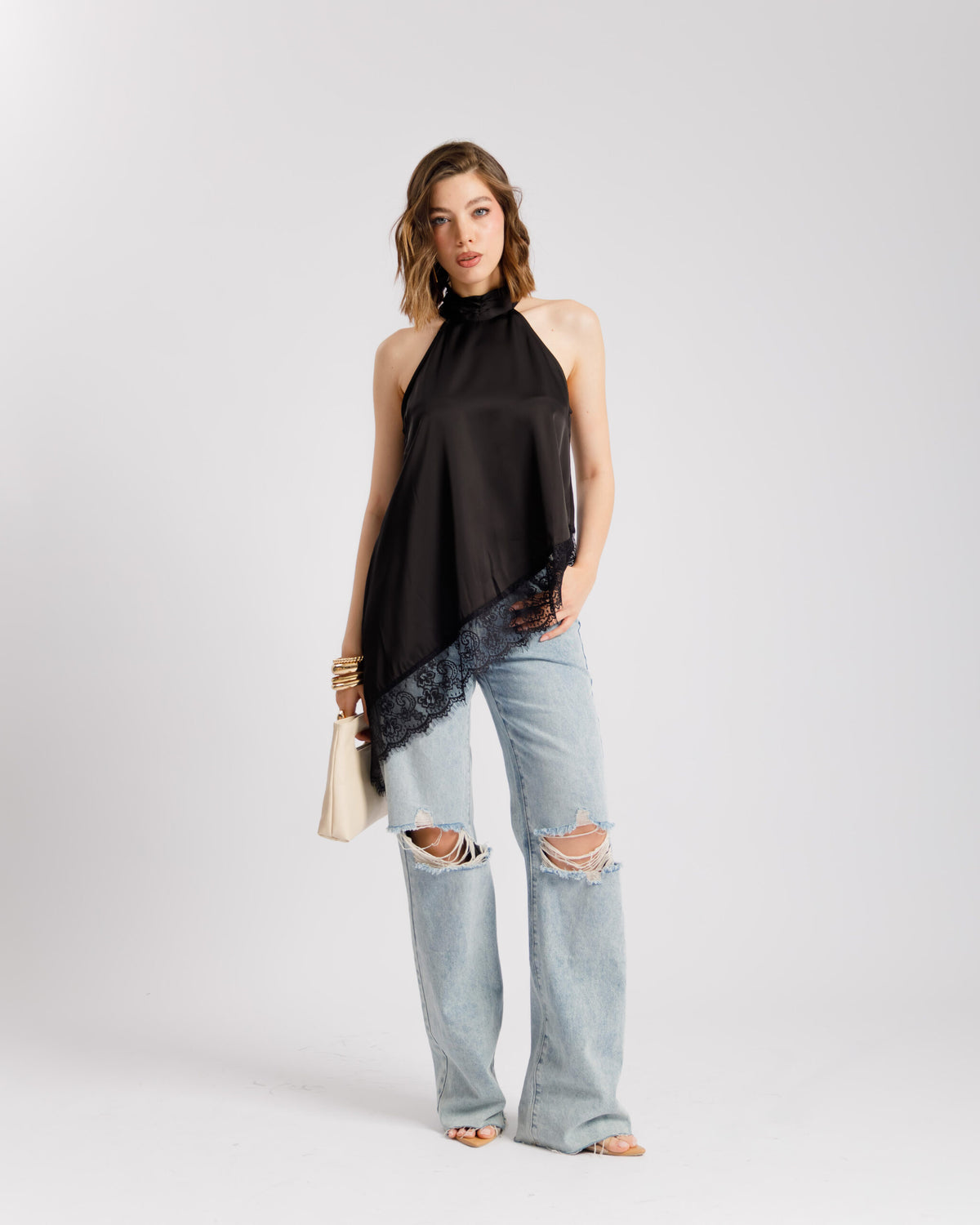 Top satin e pizzo - 11557 slcnv