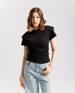 T-shirt in cotone con arriccio - L2189